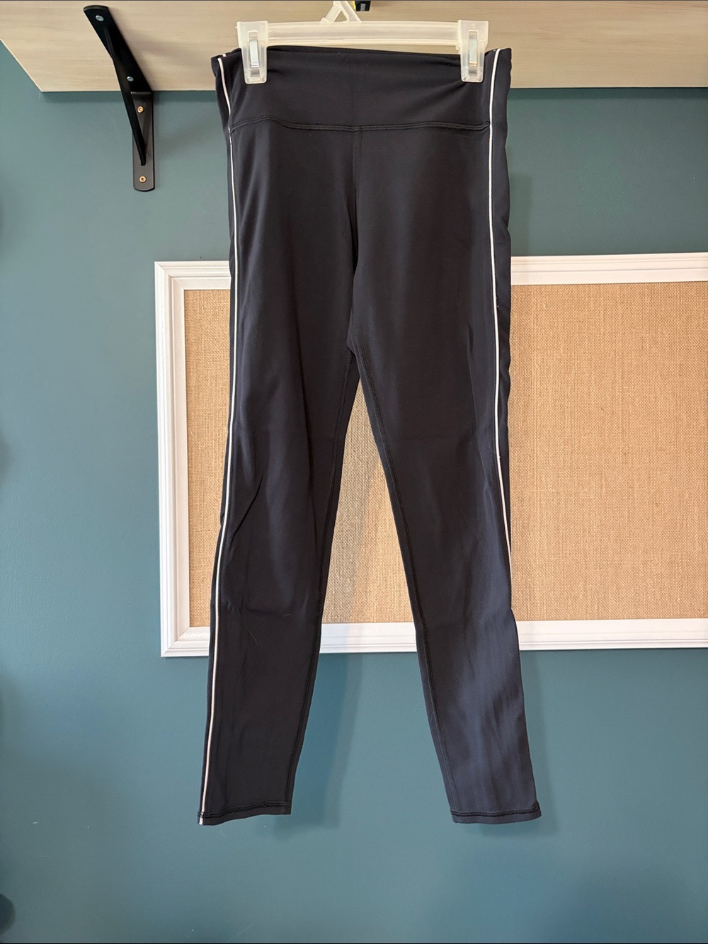 all in motion Black Leggings with White Side Stripe